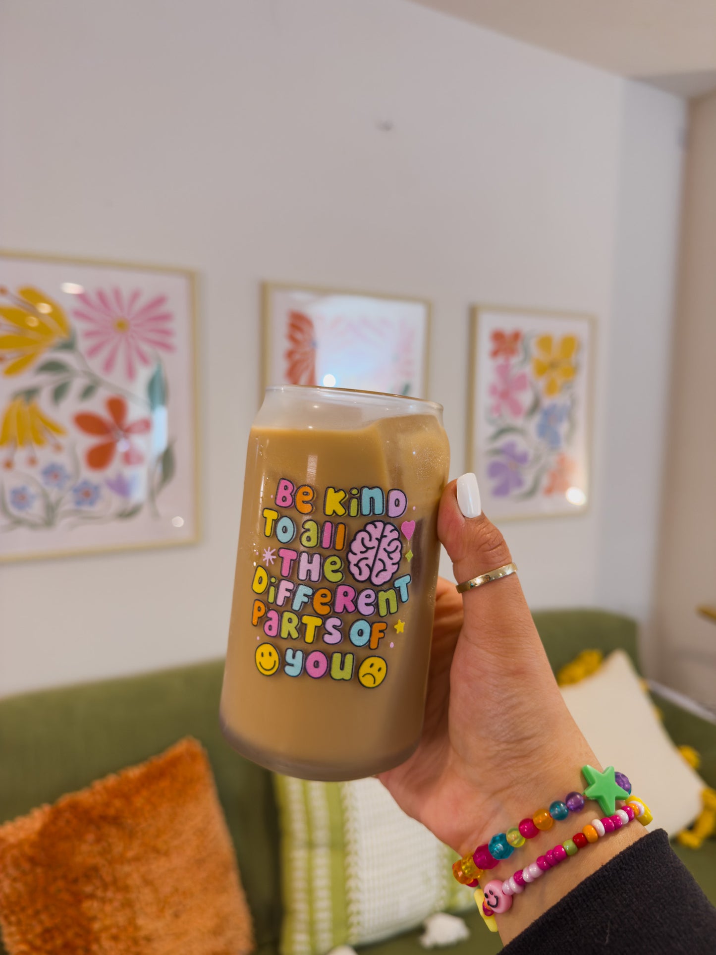 Be Kind to All Parts of You Glass Cup