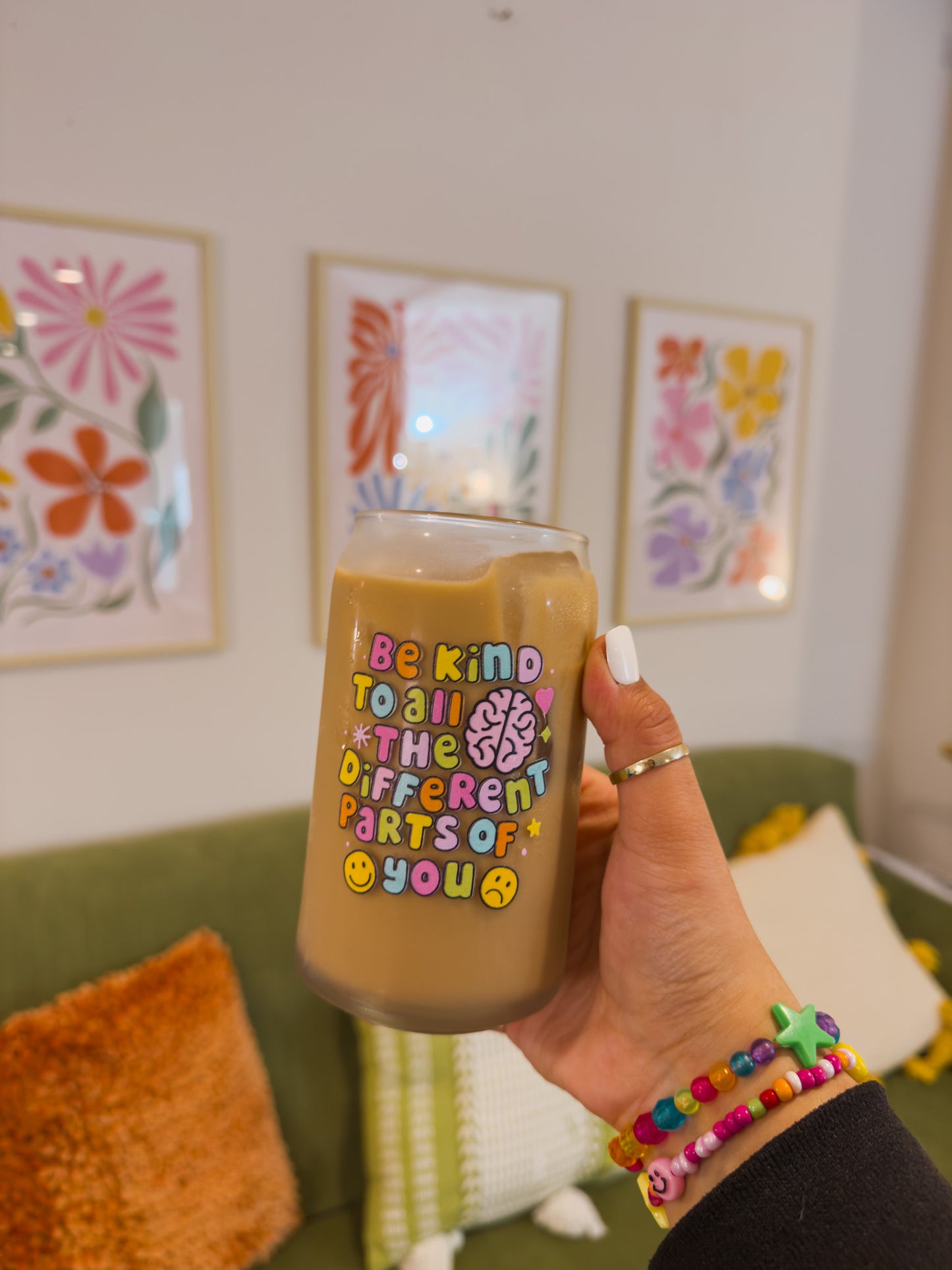 Be Kind to All Parts of You Glass Cup