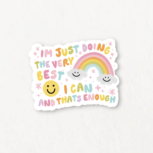 Colorful Doing My Best Rainbow Smiley Sticker