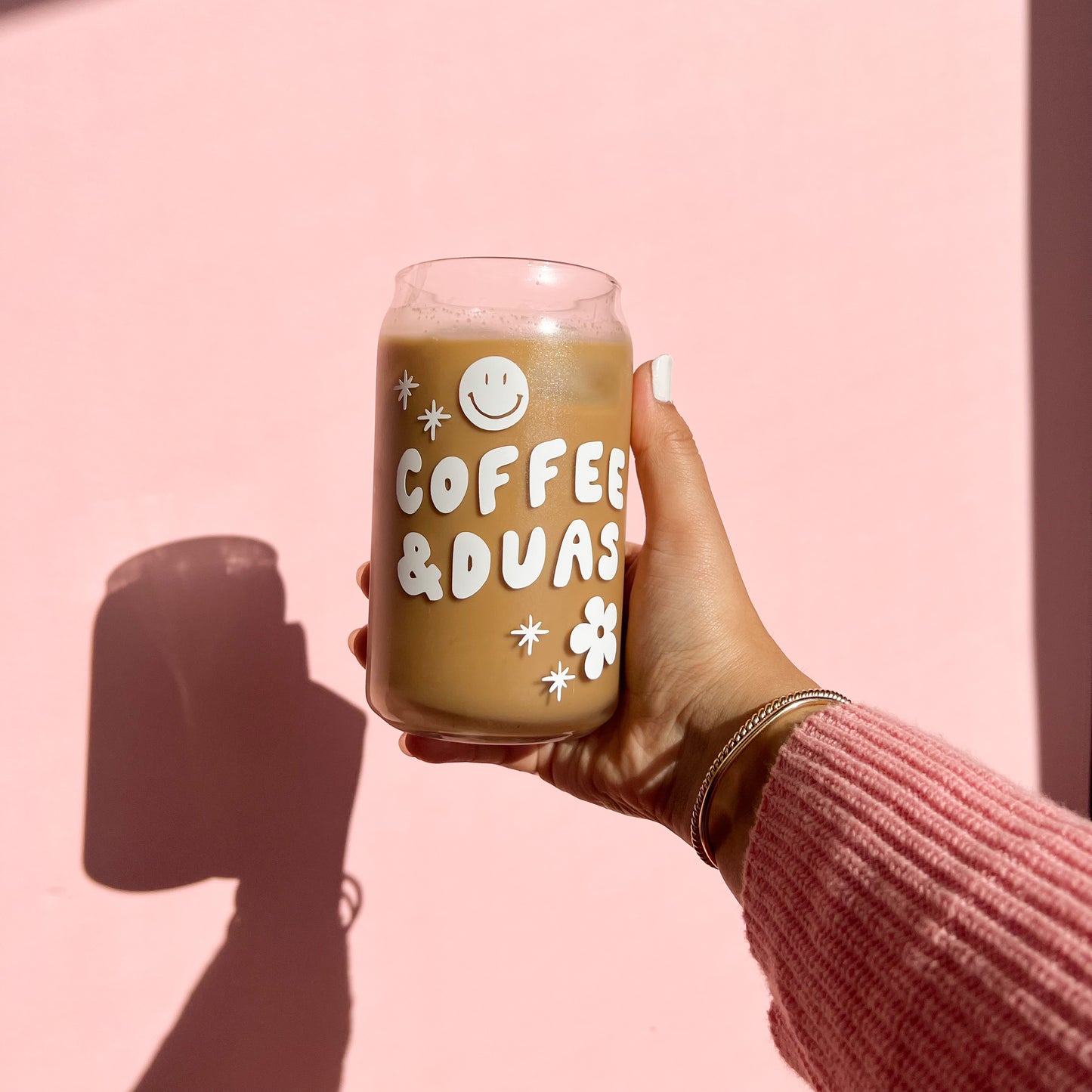 Coffee & Duas Smiley Flower Glass Cup