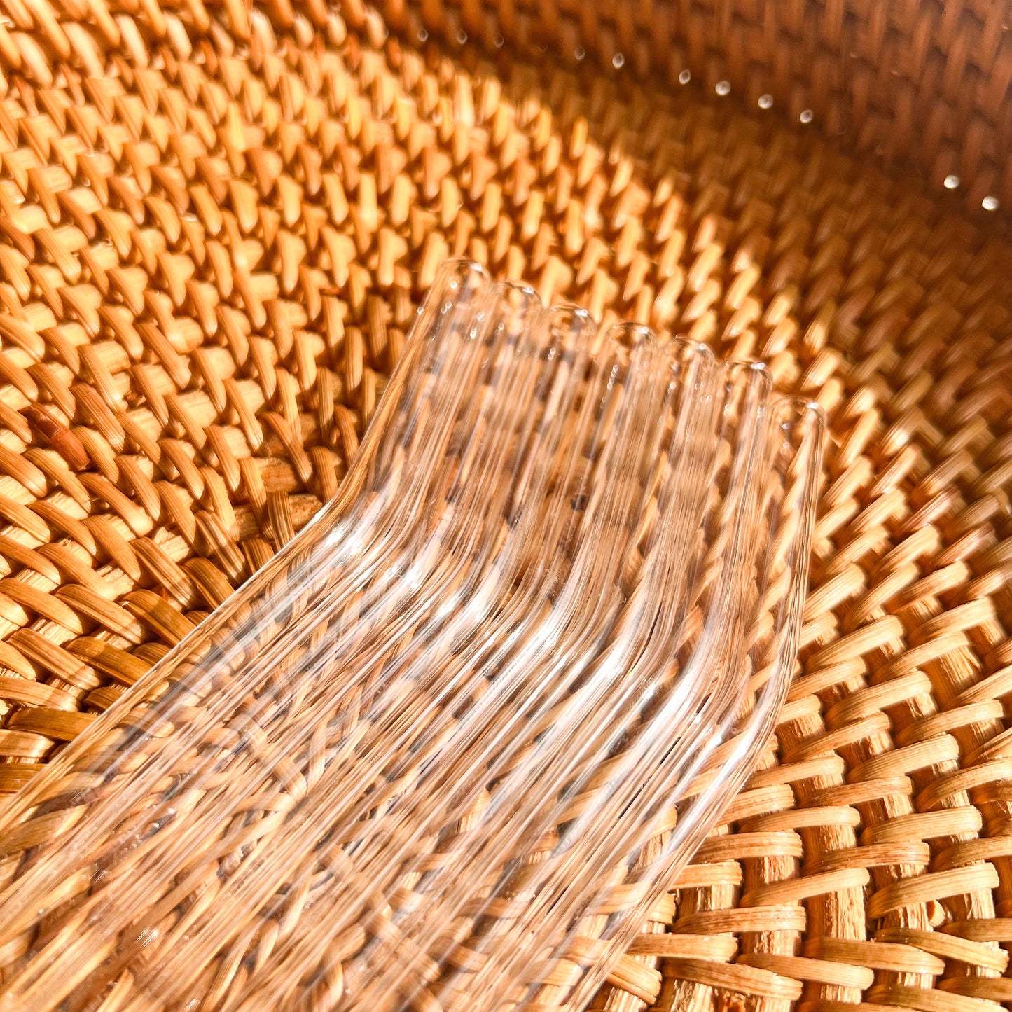 Clear Bent Reusable Glass Straw