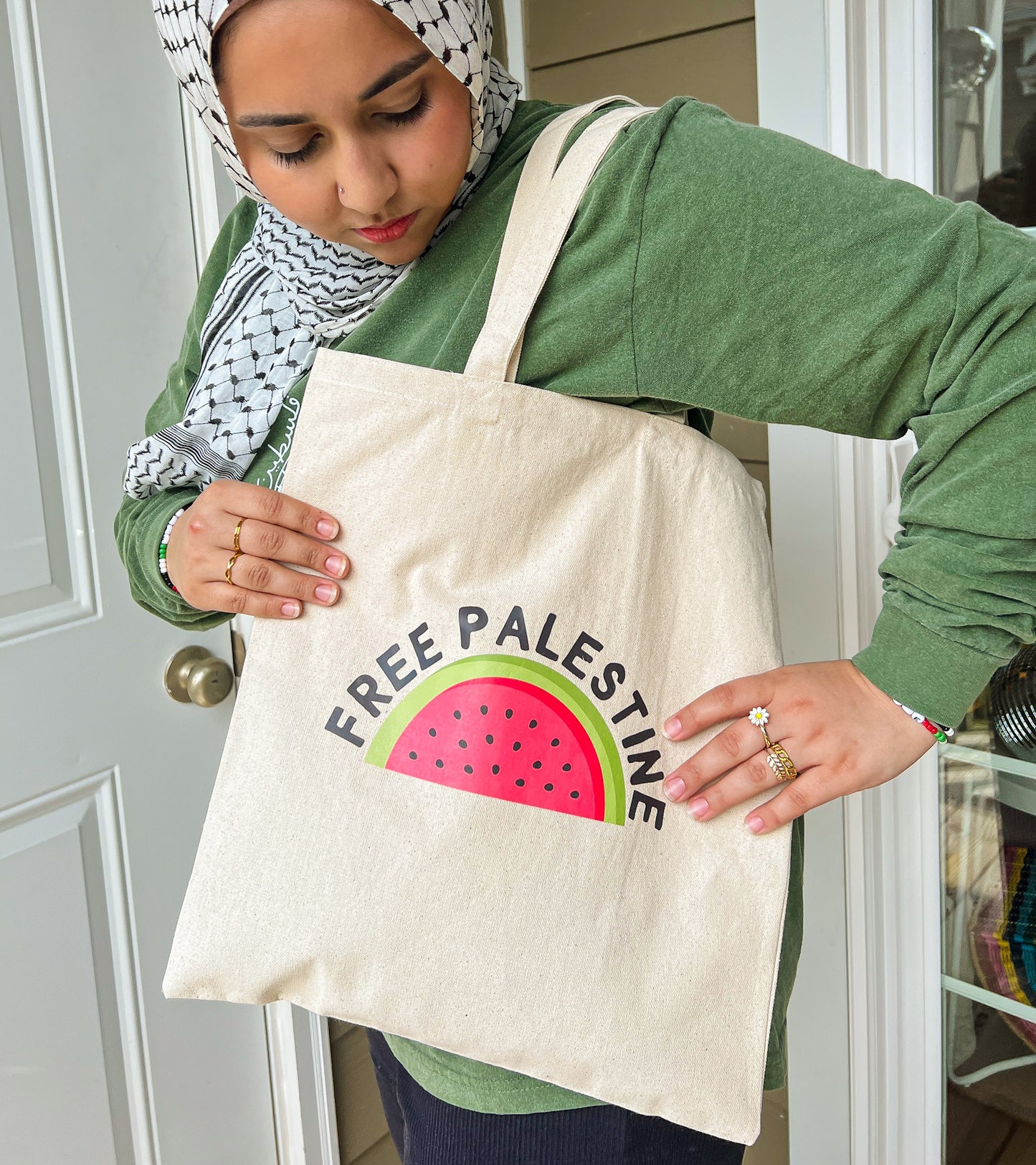 Watermelon Free Palestine Tote Bag