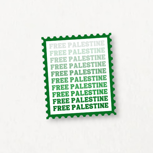 Ombre Green Palestine Stamp Sticker