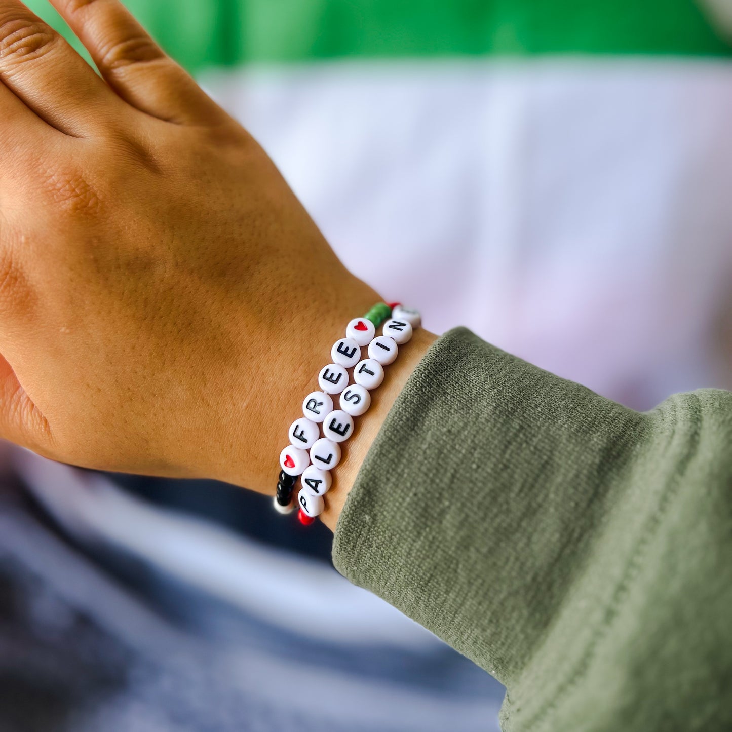 2 PACK - Free Palestine Unity Beaded Bracelet Pack 🇵🇸🇵🇸