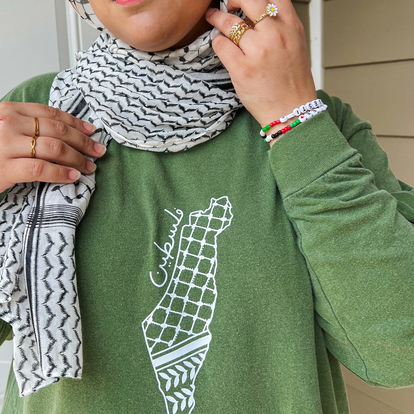 Falastin Olive Resistance Kuffiyeh Tee