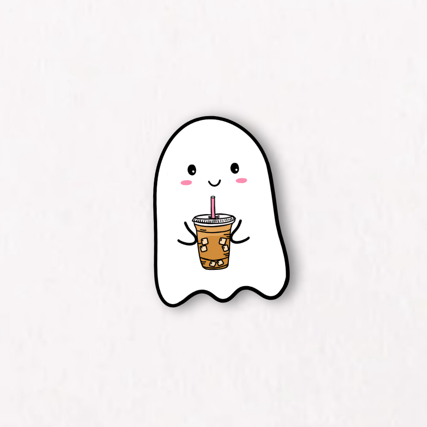 Iced Coffee Ghostie Sticker