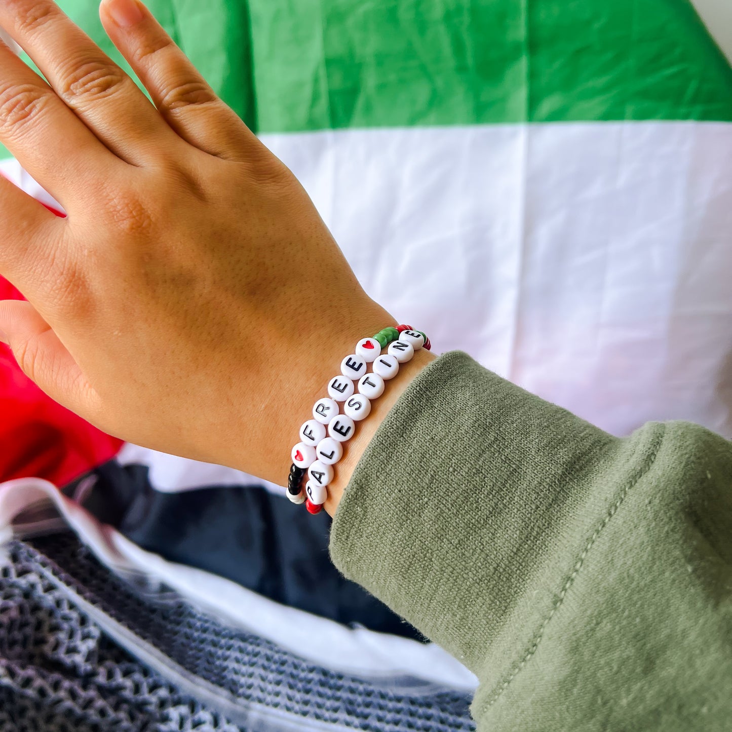 2 PACK - Free Palestine Unity Beaded Bracelet Pack 🇵🇸🇵🇸