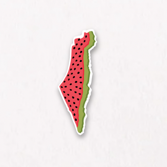 Watermelon Palestine Map Kuffiyeh Sticker