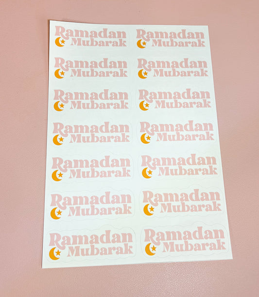 Ramadan Mubarak Crescent Moon Sticker Sheet