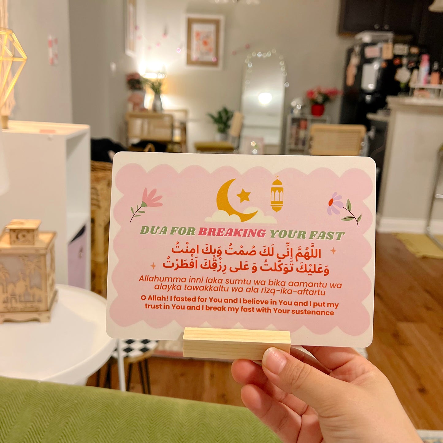 Ramadan Dua Card for Suhoor & Iftar for Table Decor