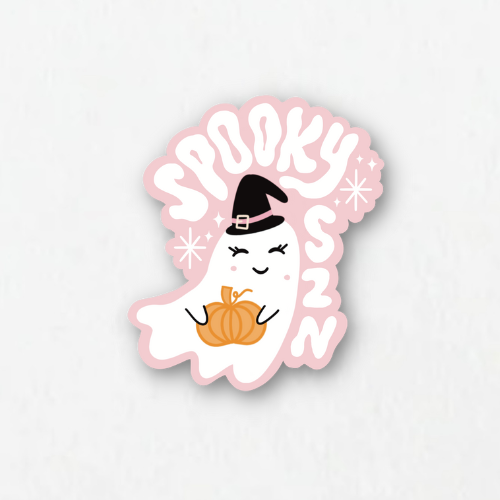 Pink Spooky Szn Cute Ghostie Sticker