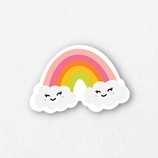 Smiley Rainbow Cloud Sticker