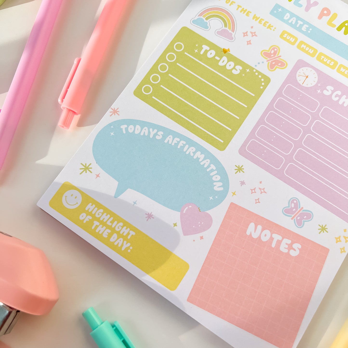 Pastel Daily Planner Notepad