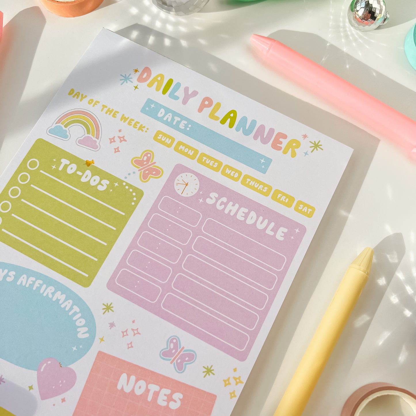 Pastel Daily Planner Notepad