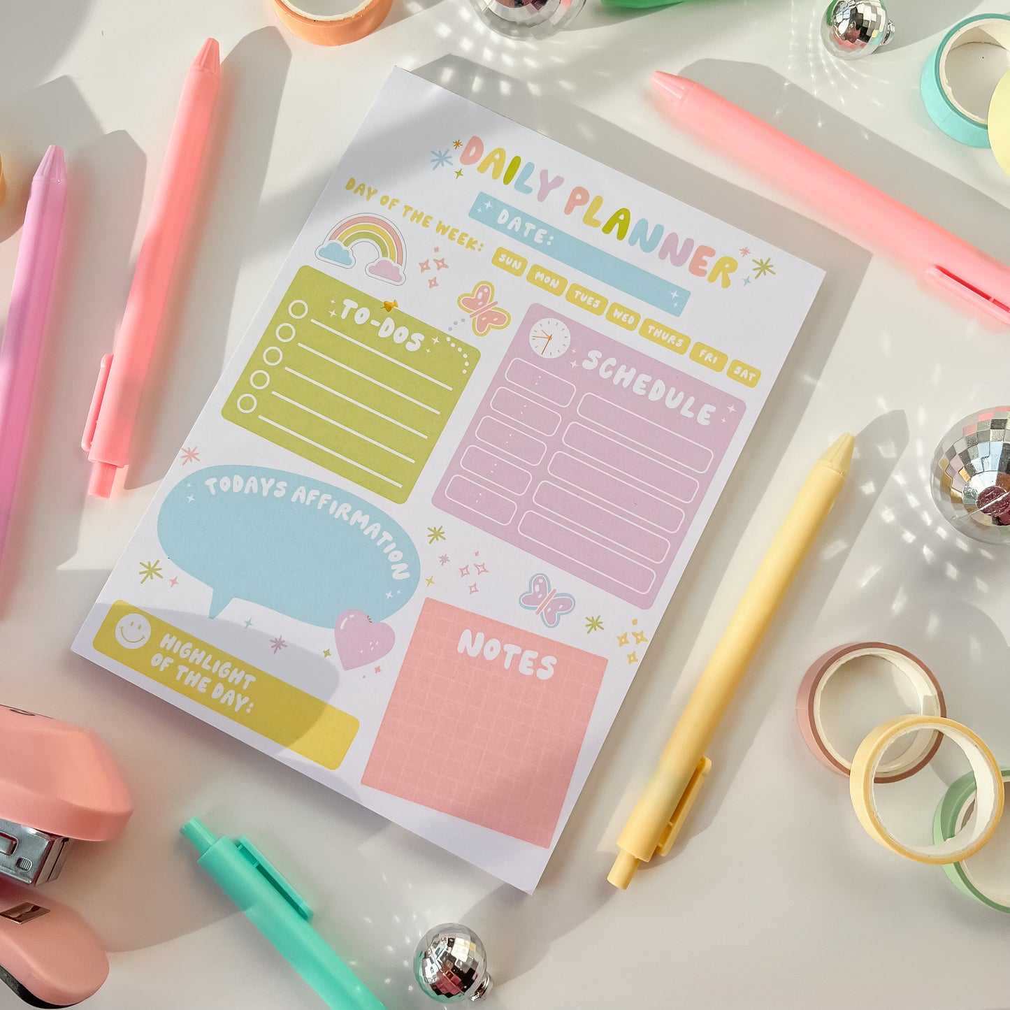 Pastel Daily Planner Notepad