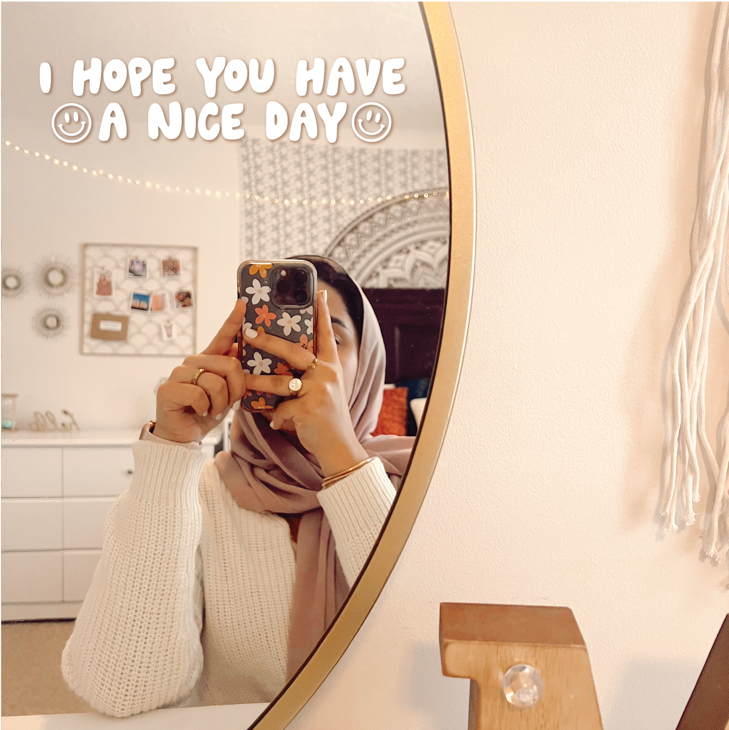 I Hope You Have A Nice Day Smiley Mirror Decal