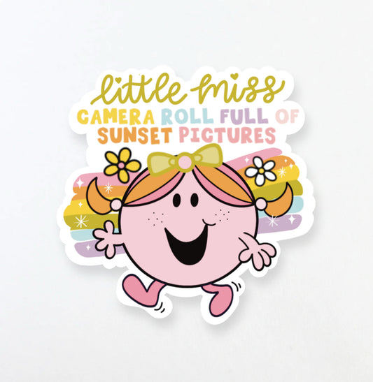 Little Miss Camera Roll Full Of Sunset Pictures Sticker