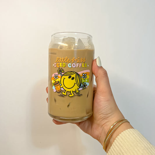 Little Miss Iced Coffee Glass Cup