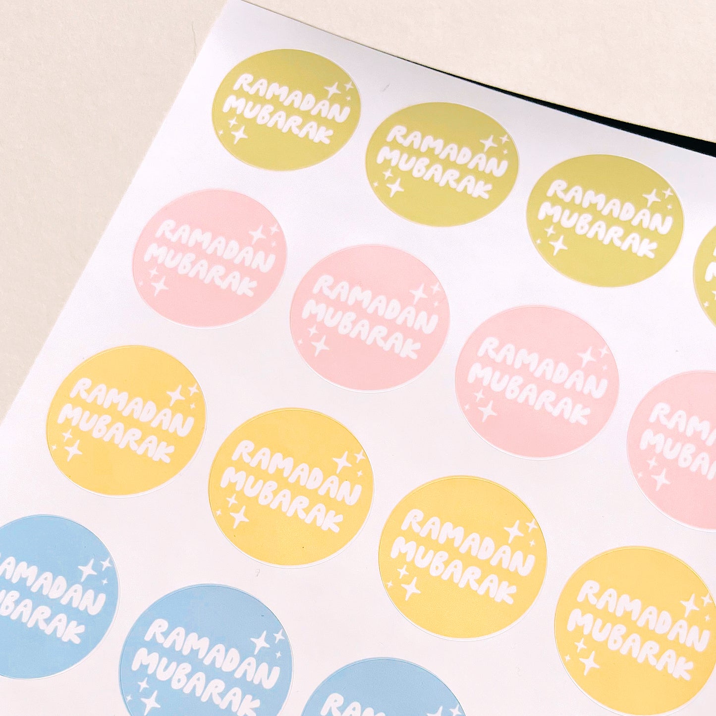 Ramadan Mubarak Colorful Pastel Sticker Sheet